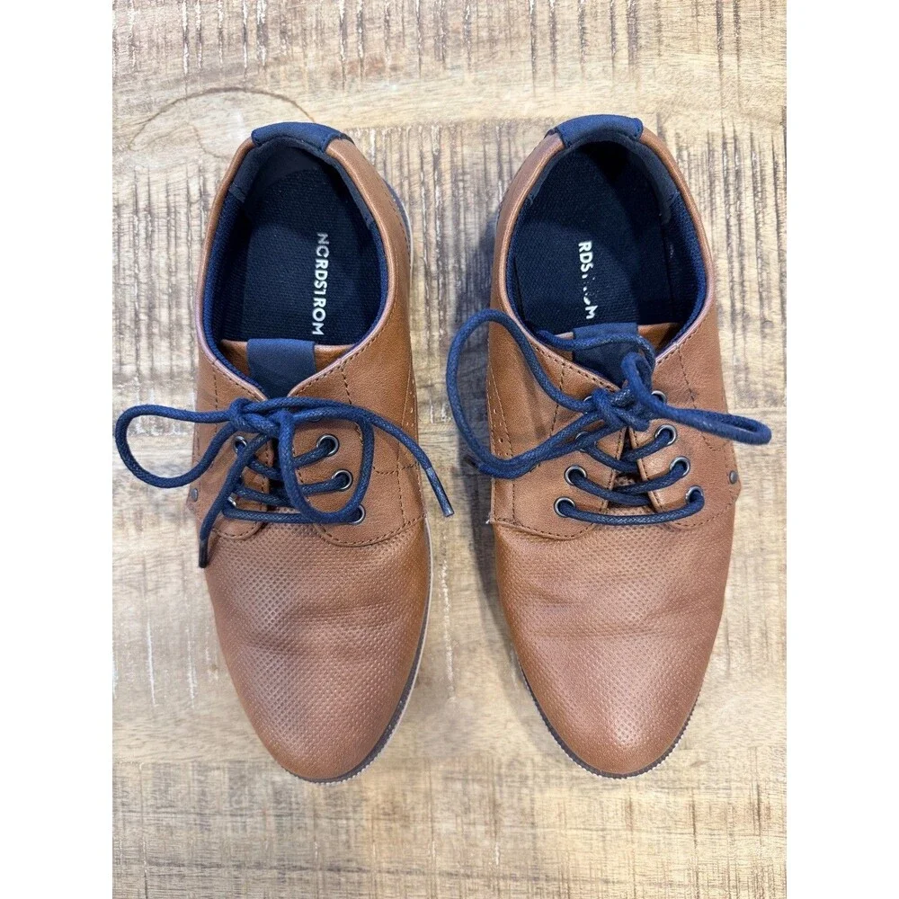 NORDSTROM KIDS‎ Boys Comfy Dress Shoes - Brown Oxford Lace Up Size 3